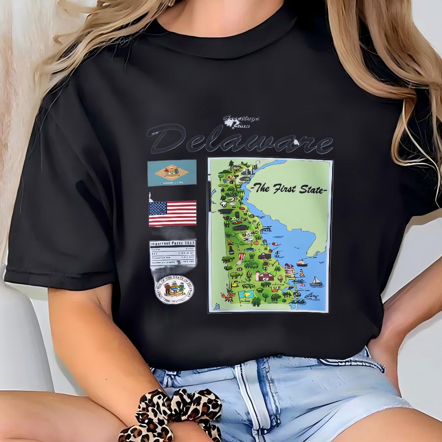 Delaware State Map - Unisex Sweatshirt, Art Print, Sweatshirt, Hoodie, Shirt, T Shirt, Hoodie, Tee, Gift, Vintage Shirt, Unisex Sweatshirt T-shirt