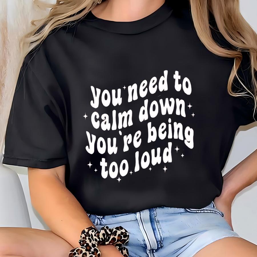You Need To Calm Down, You're Being Too Loud Shirt, Teacher, Inspirational Teacher Shirt, New Teacher Shirt, Teacher Eras Tee, Teacher Shirt T-shirt