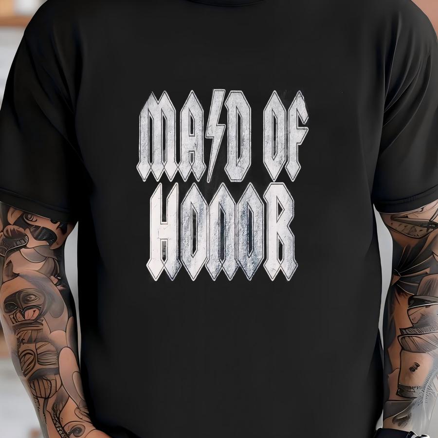 Distressed Maid Of Honor Shirt, ®, Edgy Maid Of Honor Shirt, Rock Maid Of Honor - Cool Moh Shirt, Moh Bachelorette Shirt T-shirt