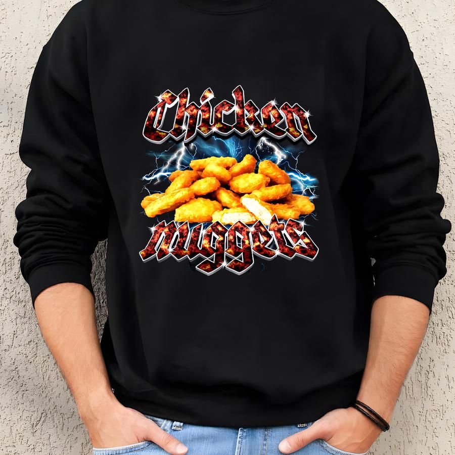 Heavy Metal Chicken Nuggets Funny T Shirt - Short Sve Aesthetic Chicken Graphic Tee Shirt - Top Selling T Shirts For Men And Women Sweatshirt