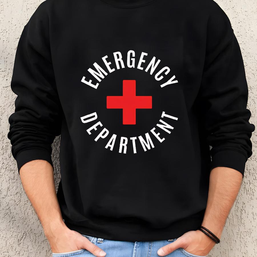 Custom Emergency Department Sweatshirt, Personalized Er Nurse Sweatshirt, Emergency Room Tech Gift, Emergency Nurse Gift Ed Crewneck Sweater Sweatshirt