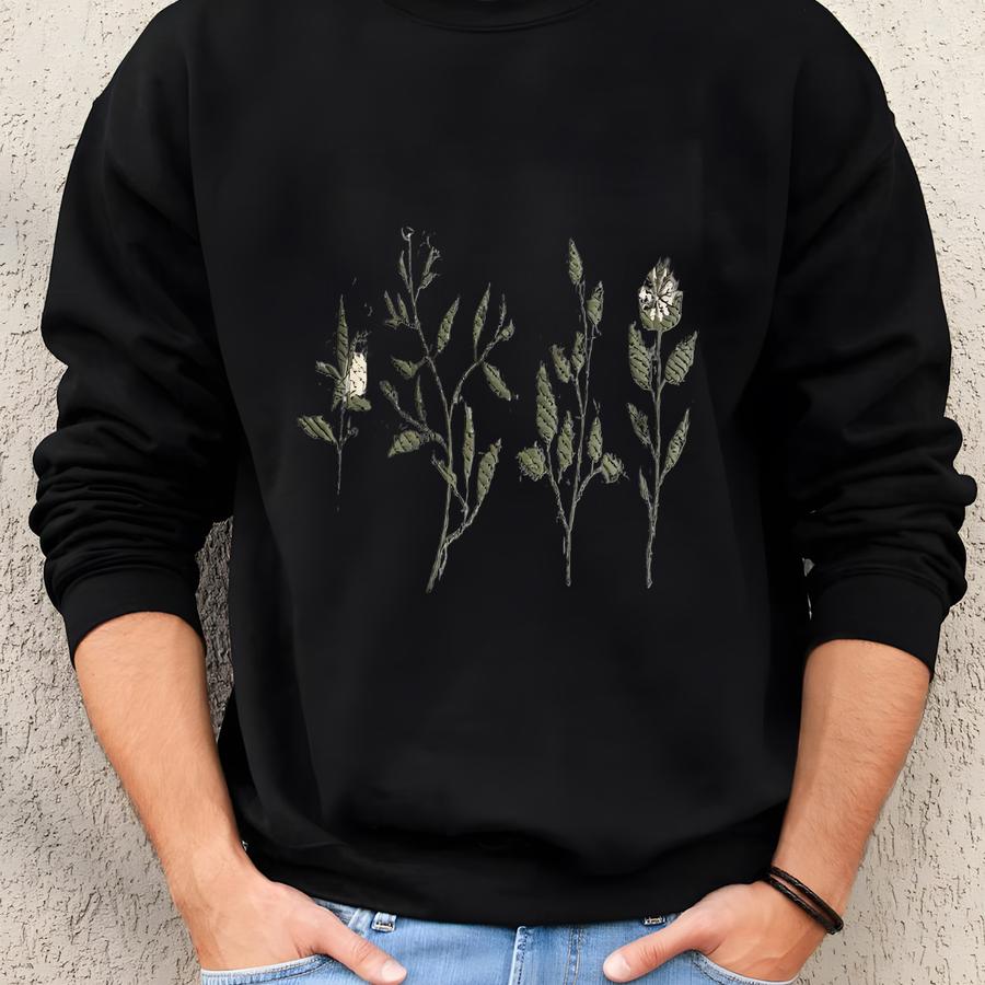 Flowers - T-shirt - Ash Grey - Wildflowers Y - Floral Design  Sweatshirt
