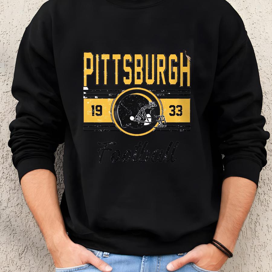Pittsburgh Retro Gift For Him, Vintage Pittsburgh Football Sweater, Pittsburgh Football Sweatshirt For Women, Pittsburgh Football Crewneck Sweatshirt