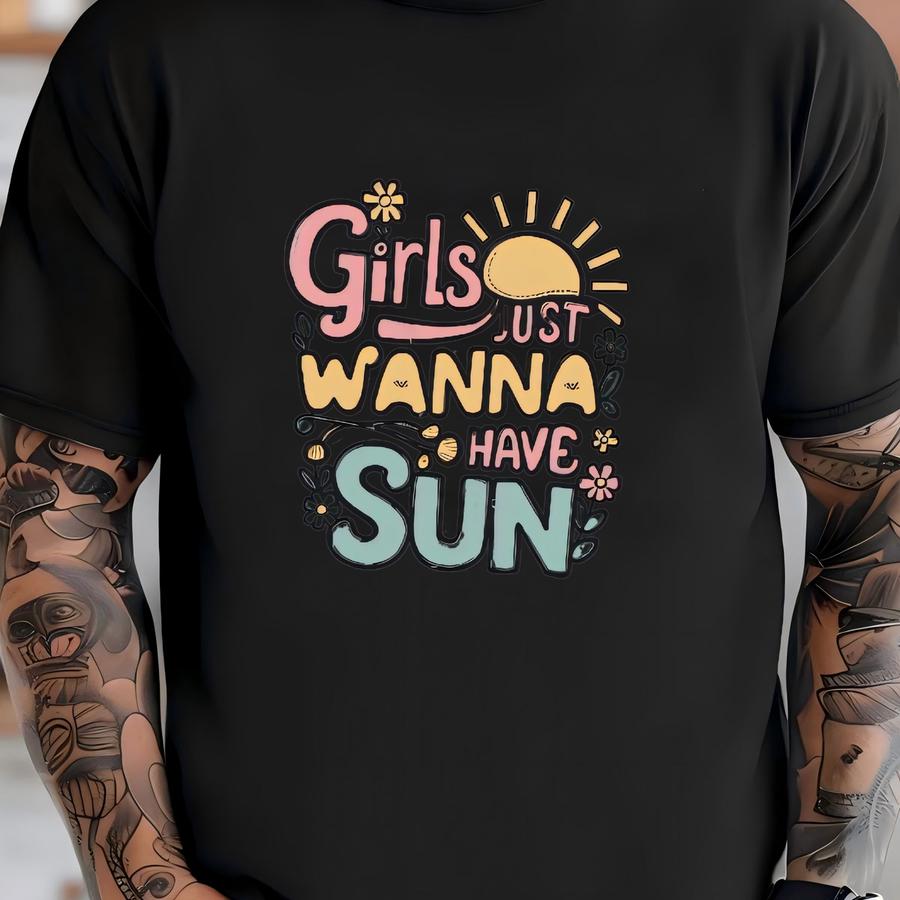 Girls Just Wanna Have Sun Tank Top, Summer Tank Top, Retro Summer Tank, Mom Tank Top, Beach Tank Top, Party Tank Top T-shirt
