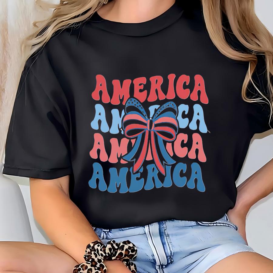 American Flag Hoodie: Coquette 4th Of July Tee T-shirt