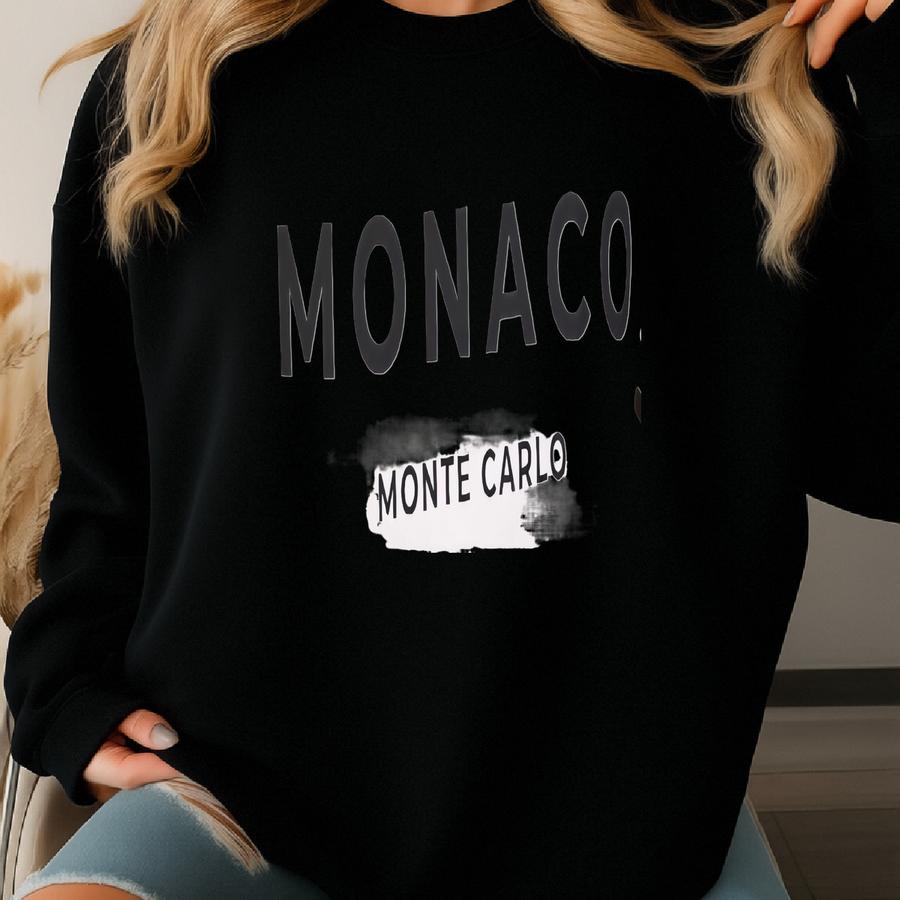 Monaco Monte Carlo T-shirt Souvenir Gift French Riviera Principality Of Monaco South Of France Luxury Holiday Gift Beach Unisex Ringer Azur Sweatshirt