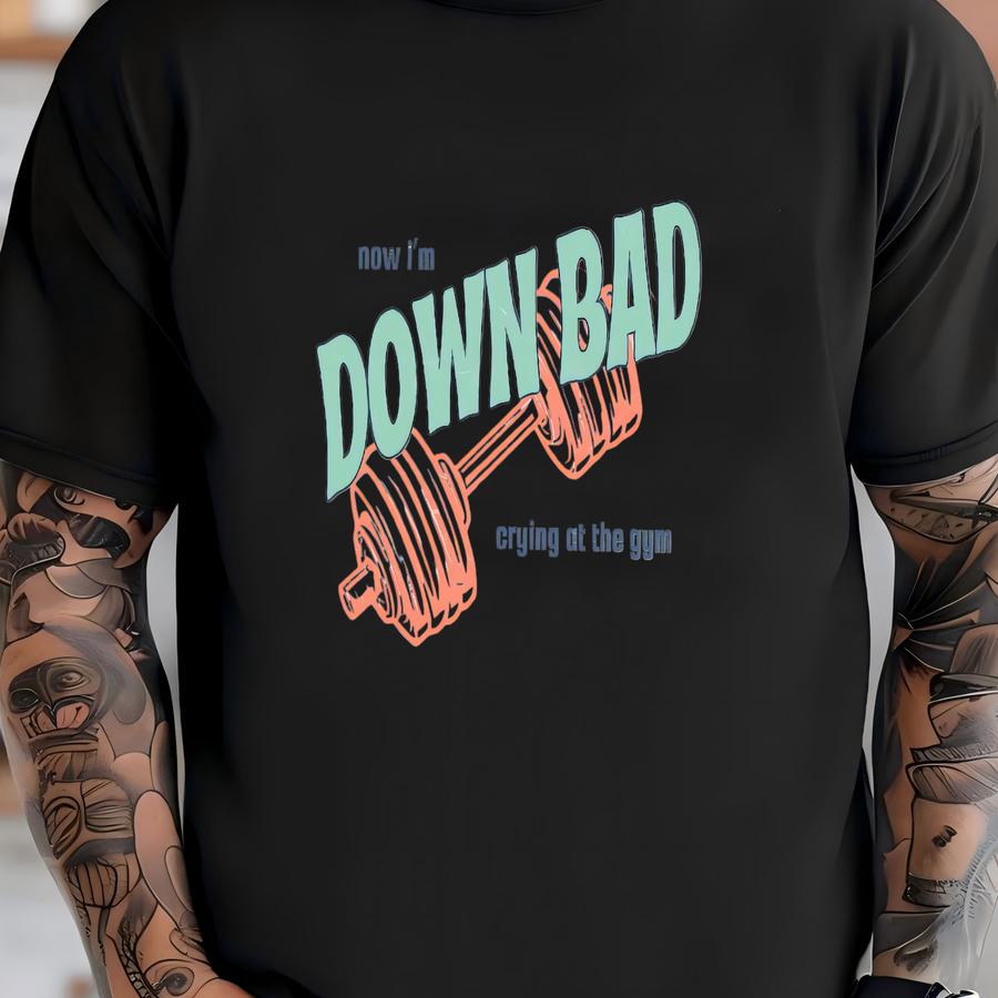 Down Bad Tank, Funny Shirt, Crying At The Gym Tank, Y2k Shirt, Gift For Her, Meme Shirt, 2000s Aesthetic, Cute Tank Tee T-shirt