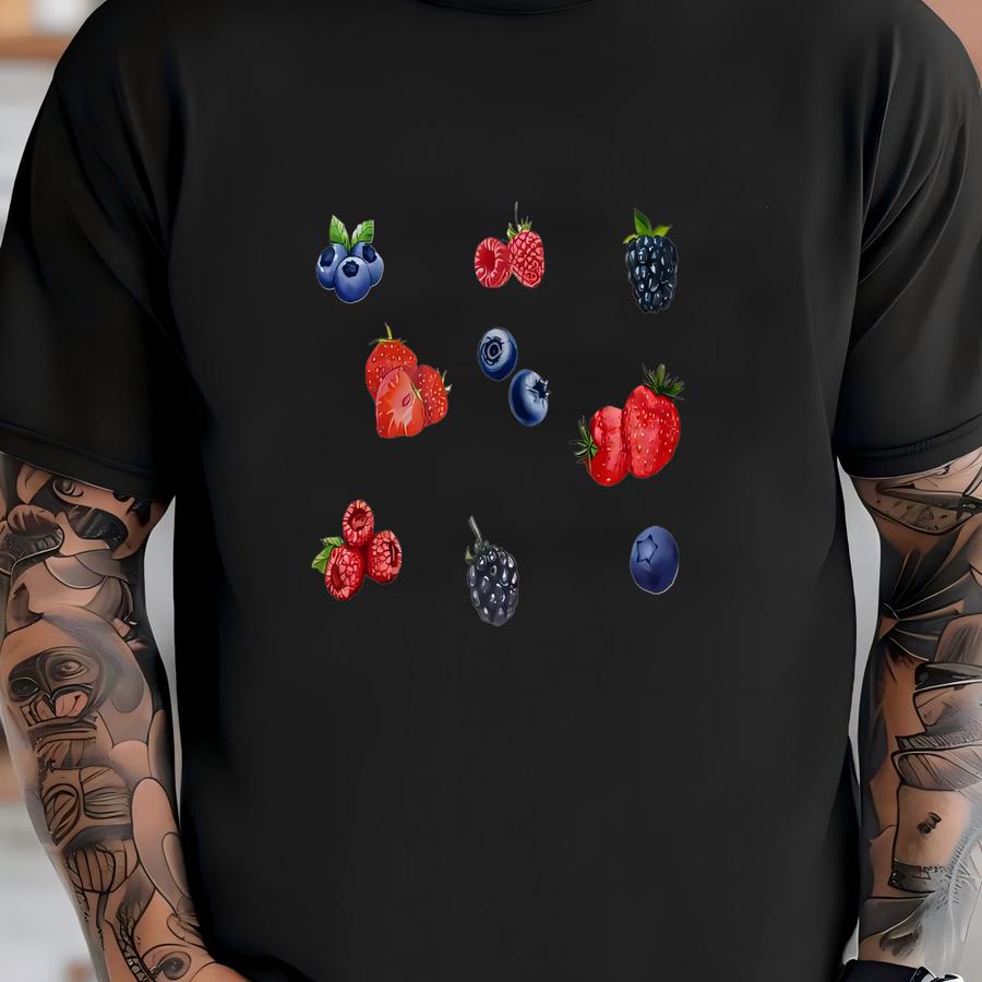 Berries Baby Tee, Fruit Pinterest Aesthetic, Cute Graphic Tee, Y2k Shirt, Womens Summer Baby Tee, Fruit Shirt, Gen Z Tee, Trending Tee T-shirt