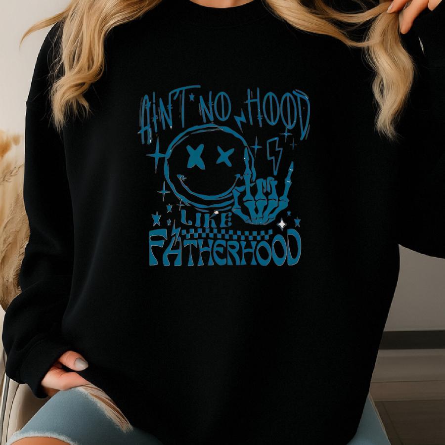 Fatherhood Baby Romper Sweatshirt, Ain’t No Hood Like Fatherhood Baby Bodysuit, 2024 Father's Day Gift, Baby Shower Gift, Cute Baby  Sweatshirt