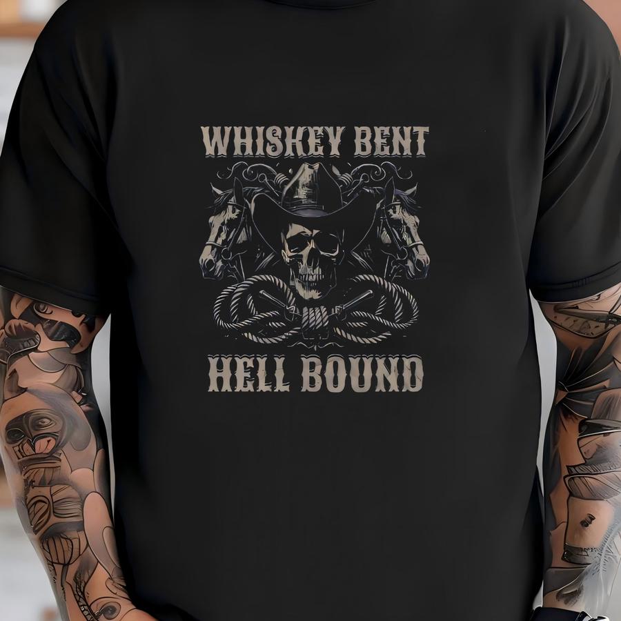 Whiskey Bent Bound Cowgirl Shirt, Cowgirl Aesthetic, Wild West Hoodie, Western Shirt, Western Graphic Tee, Country Shirt, Cowgirl Gift T-shirt