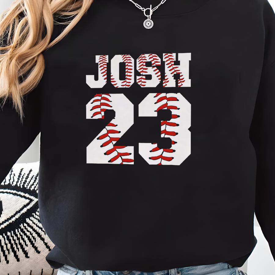 Baseball Teams Name Tshirt, Team Spirit Custom Game Day Tee Shirt, Personalized Number Sport Sweatshirt, Customized Baseball Mom Hoodie Gift Sweatshirt