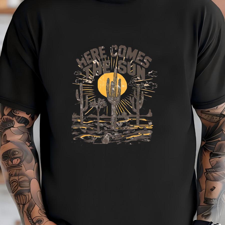 Here Comes The Sun Shirt, Cowgirl Shirt, Boho Hoodie, Western Shirt, Western Graphic Tee, Cactus Shirt, Desert Shirt, Gift For Cowgirl T-shirt