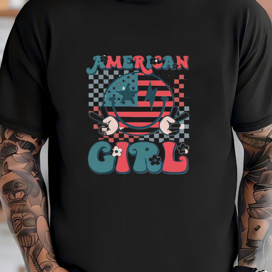 Custom American Girl Romper Sweatshirt, Usa Baby Romper, Independence Day Baby Girl , Matching Baby Outfits, Cute Fourth Of July Baby T-shirt