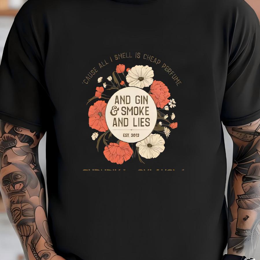 Turnpike Canvas Tote, Honky Tonk Oklahoma Red Dirt Country Music Tote, Gin Smoke Lies, Goodbye Normal Street Vintage Western Canvas T-shirt