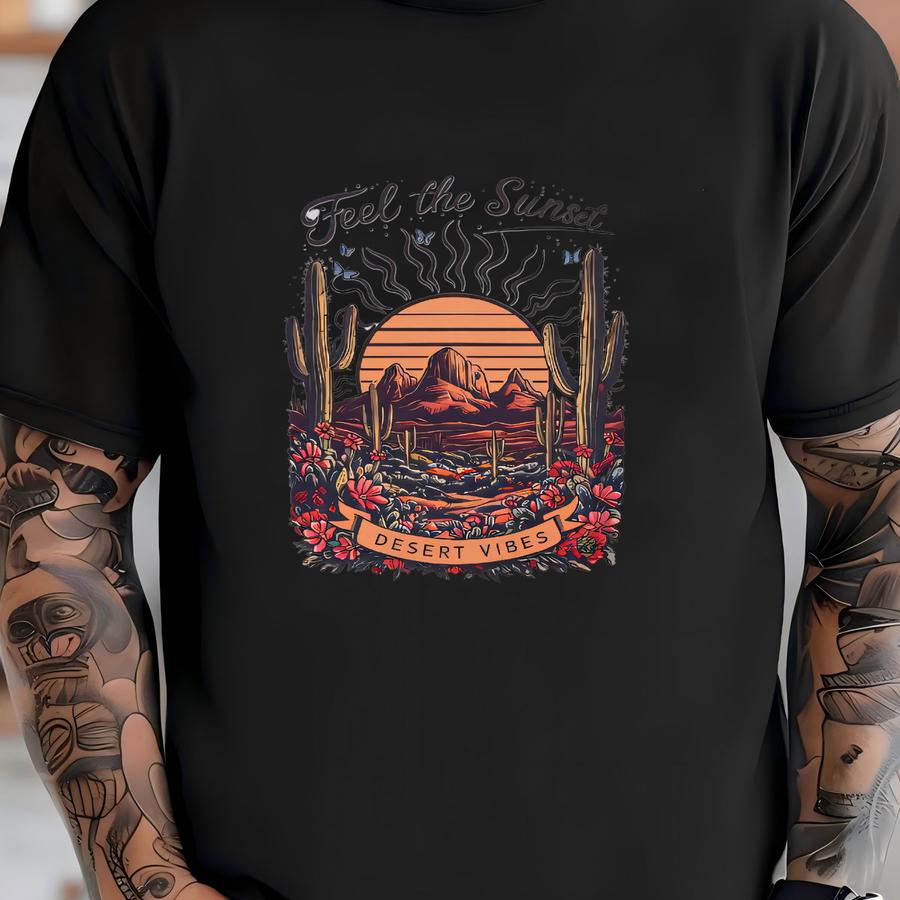 Desert Vibes Western Shirt, Desert Shirt, Cactus Shirt, Western Graphic Tee, Adventure Shirt, Retro Hoodie, Cowgirl Shirt, Wild West Shirt T-shirt