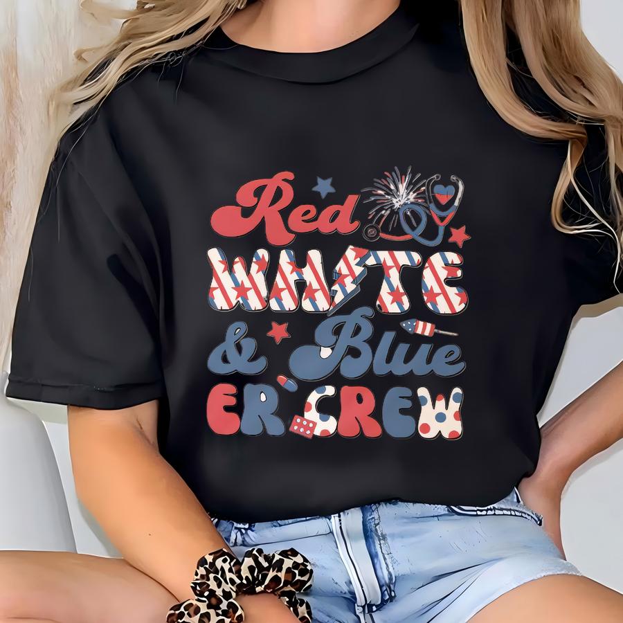 4th Of July Er Nurse Shirt, 4th Of July Er Nurse Crew Shirt, American Nurse Shirt, Nurse Independence Day Shirt, Er Nurse 4th Of July Shirt T-shirt