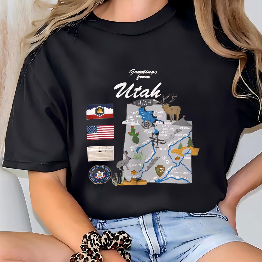 Utah State Map - Unisex Sweatshirt, Art Print, Sweatshirt, Hoodie, Shirt, T Shirt, Hoodie, Tee, Gift, Vintage Shirt T-shirt