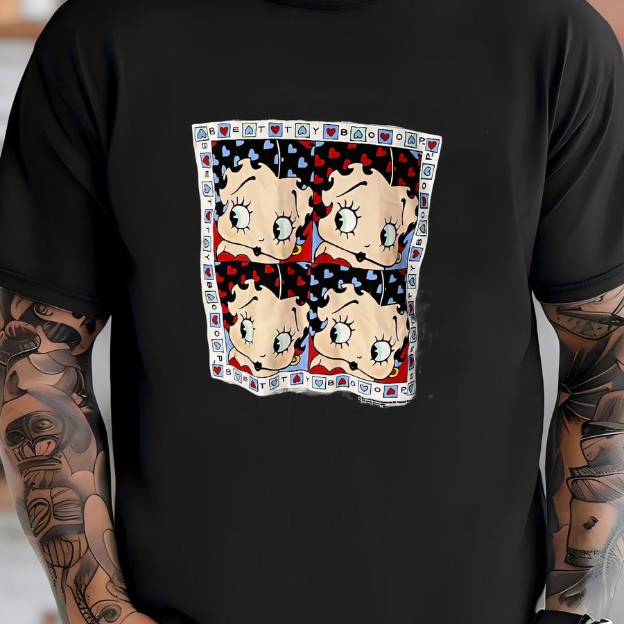 Vintage Layered 90s Betty Boop Shirt - Sz L - Single Stitched 1994 Tee T-shirt