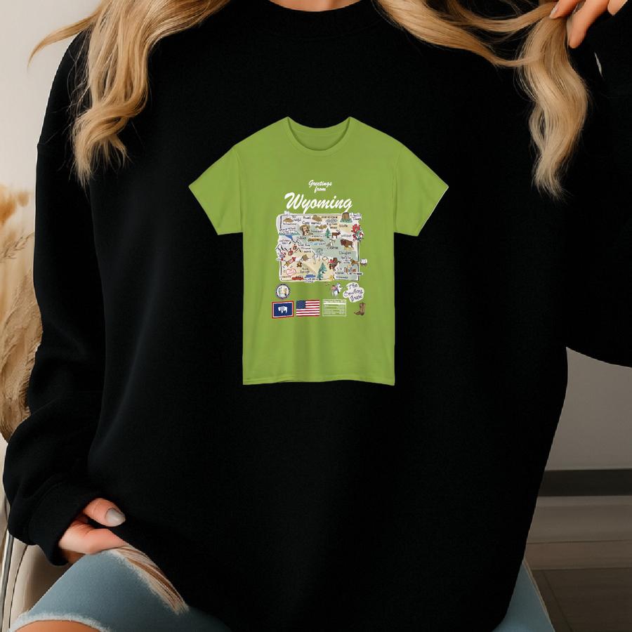 Wyoming State Map - Unisex Tee, Art Print, Hoodie, Sweatshirt, Shirt, T Shirt, T-shirt, Tee, Gift, Vintage Tee, Unisex Tee Sweatshirt