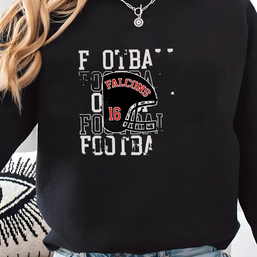 Football Teams Name Tee Shirt, Team Spirit Custom Game T-shirt, Personalize Number Sports Sweatshirt, Customize Football Mom Hoodie Gifted Sweatshirt