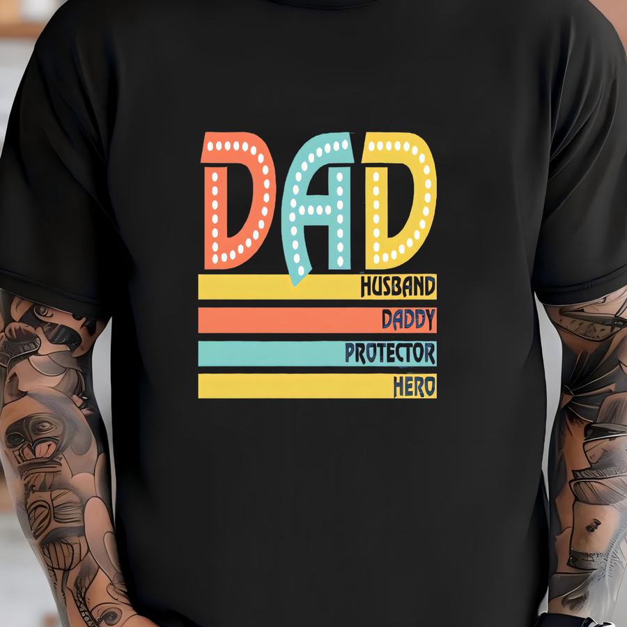 Dad Husband Hoodie, Protector Hero Shirt, Father's Day Gifts, Father's Day Shirt, Dad Birthday Gifts T-shirt