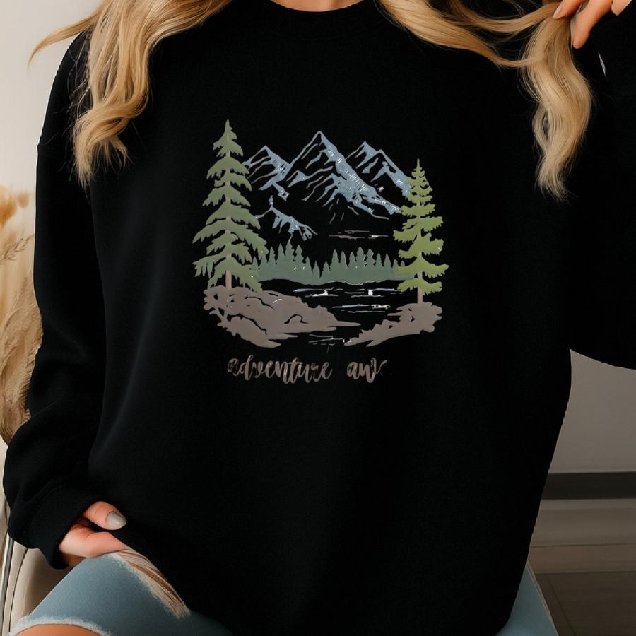 National Park Shirt Granola Girl Things Tee Outdoorsy T-shirt Adventure Awaits Hiking Camping Gifts Mountain Pine Tree Shirt Sweatshirt