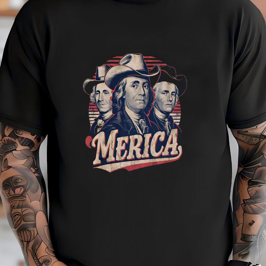 America Founding Fathers Shirt, 4th Of July Shirt, Western Graphic Tee, Retro Hoodie, Cowgirl Shirt, July 4th Tee, Independence Day Shirt T-shirt