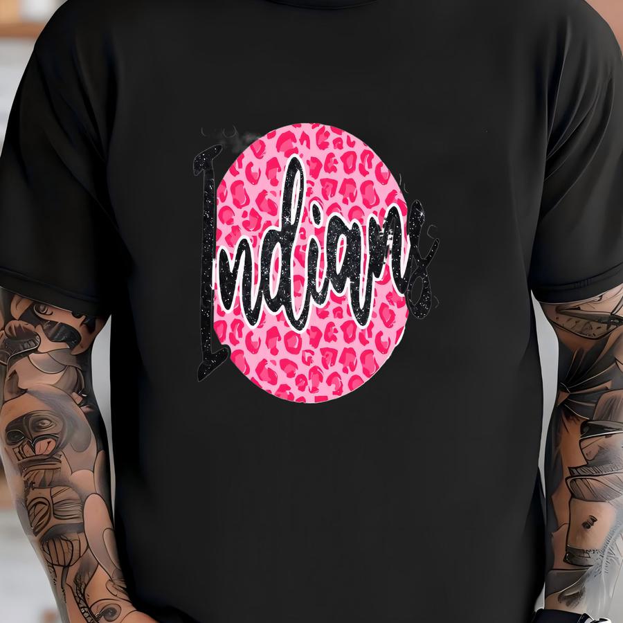 Glittery Pink Circle Mascot Tops - Sweatshirt Or Hoodie - Various Team Mascots Available T-shirt