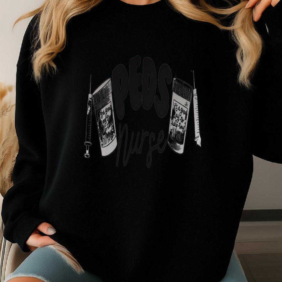 Peds Nurse Crewneck | Cute Pediatric Nursing Pullover, Peds Hoodie, Picu Nurse, Nursing Sweatshirt, Nurse Gift, Good Day To Help Tiny Humans Sweatshirt
