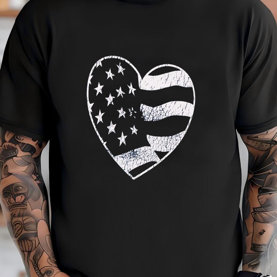 ® Usa Flag Sweatshirt Beautiful Garment Dyed Vintage Aesthetic Distressed Usa Premium Unisex Crewneck Flag Heart Sweatshirt T-shirt