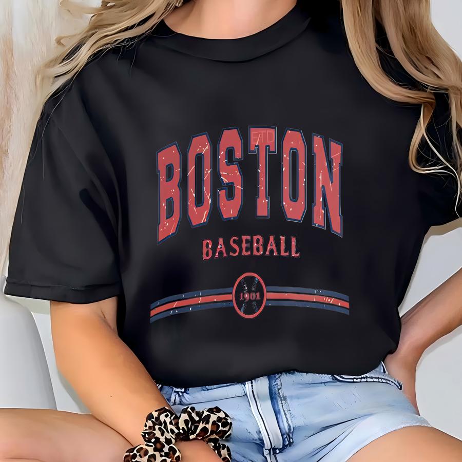Boston Baseball Crop Top, Vintage Boston Baseball Shirt, Baseball Boston Women, Boston Cropped Tee, Boston Baseball Fan Gift, Womens Shirt T-shirt