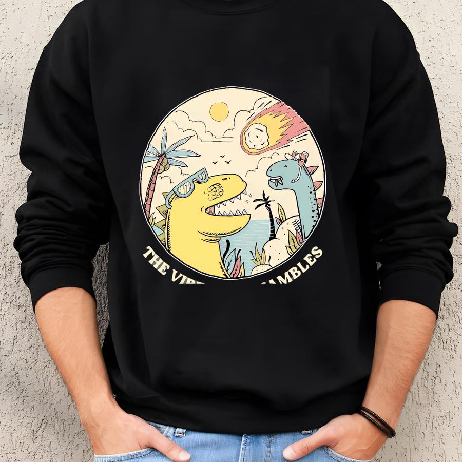 The Vibes Are In Shambles Sweatshirt, Meme Shirt, Funny Hoodie, Vintage Sweatshirt, Mental Health Sweatshirt, Dinosaur Shirt, Funny Gift Sweatshirt
