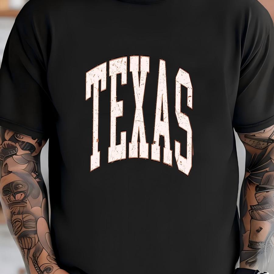 Texas ® Sweatshirt Lightweight Crewneck Faded Vintage Aesthetic Retro Minimalist Premium Unisex Game Day Texas Sweatshirt T-shirt