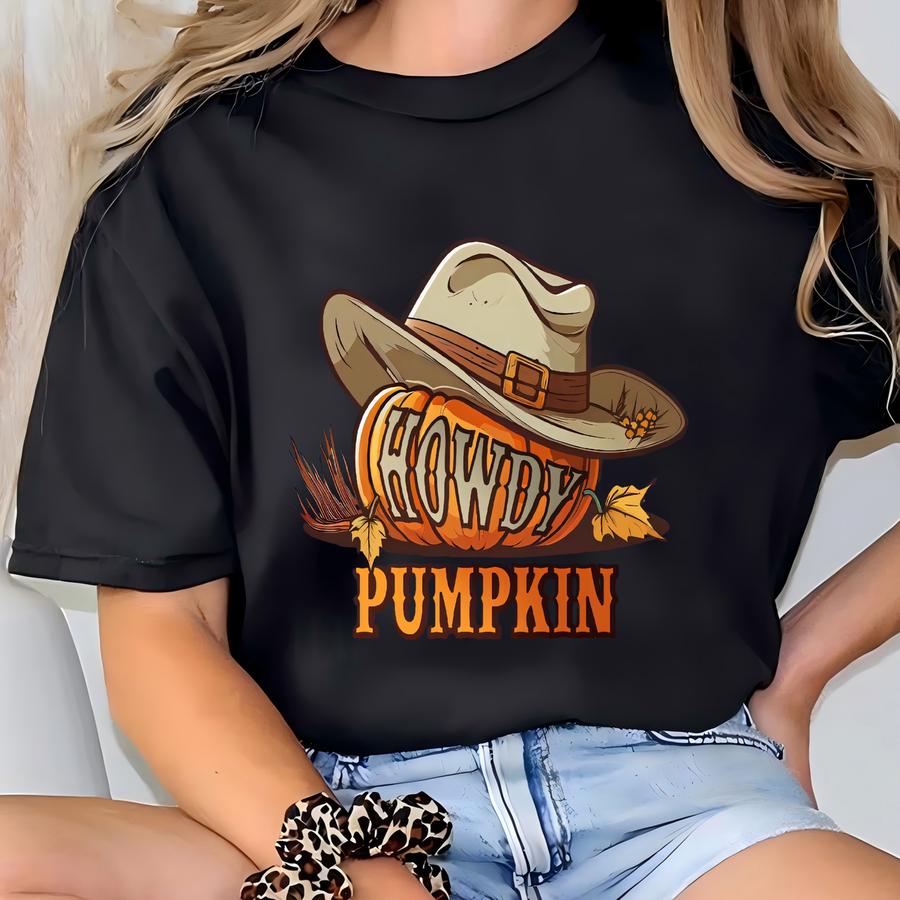 Howdy Pumpkin Sweatshirt, Halloween Shirt, Halloween Sweatshirt, Pumpkin Shirt, Ghost Shirt, Fall Shirt, Retro Ghost, Halloween Gift T-shirt