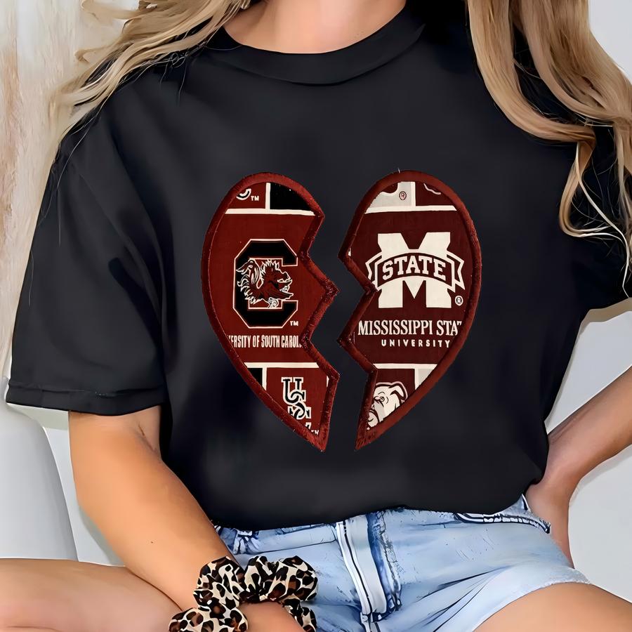 Custom House Divided Tee, Sweatshirt, Hoodie Or Jersey For Infants To 4xl Broken Heart Design T-shirt