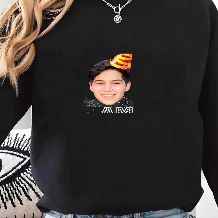 Custom Birthday Photo Tee Shirt, Personalized Bday Party Tshirt, Customized Christmas Party Face Shirts, Best Funny Birthday's Gifted Tees Sweatshirt
