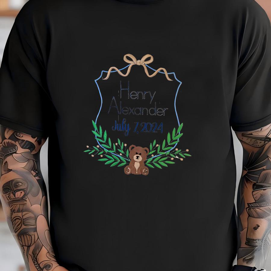 Baby Boy Announcement Banner With Ribbons | Baby Banner | Hospital Banner T-shirt