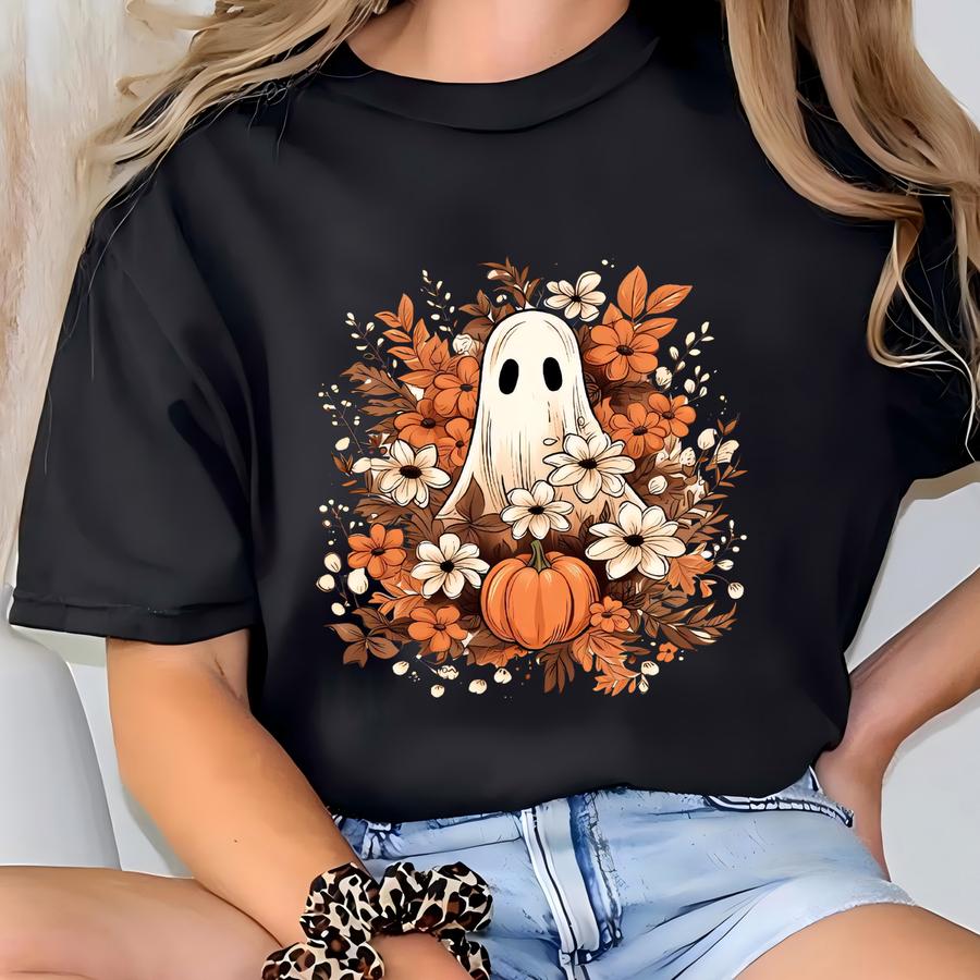 Fall Ghost Shirt, Fall Sweater, Thanksgiving Shirt, Thanksgiving Sweatshirt, Fall Shirt,ghost Shirt, Halloween Shirt, Fall Sweater T-shirt