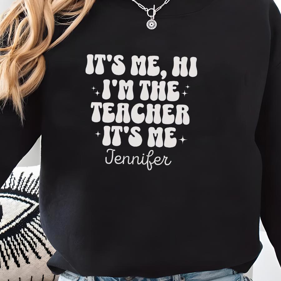 Teacher Name Custom Tshirt, Personalize Teachers T-shirt Gift, Student Flower Gifted Sweatshirt, Customize School Tutor Name Tee Shirt Gifts Sweatshirt
