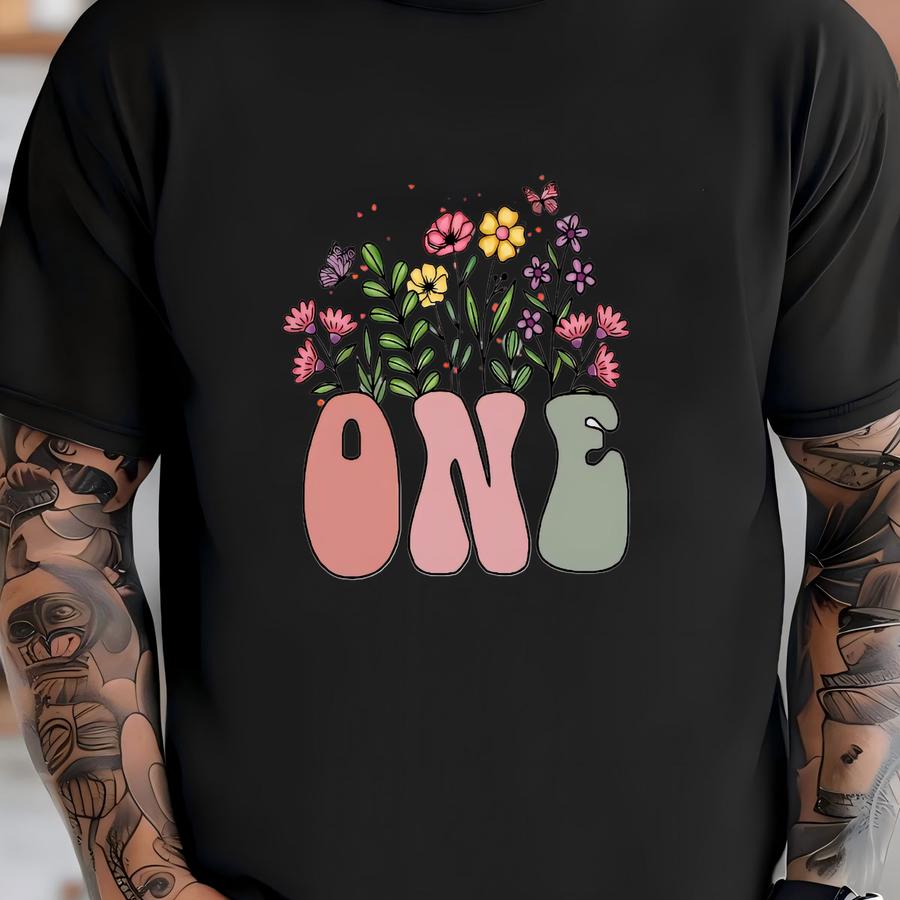 Flower Birthday Girl Romper Sweatshirt, Baby Girl Birthday Baby Bodysuit, Floral Romer, Birthday Girl Outfit, Baby Clothing T-shirt