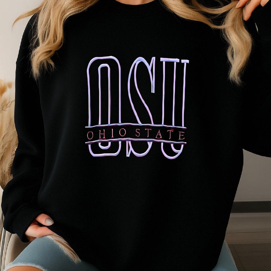 Vintage Ohio State University Sweatshirt Sweater Pullover Jumper Extra Large Size Crew Neck Long Sve Osu Vtg 90s Red Colour Sweatshirt