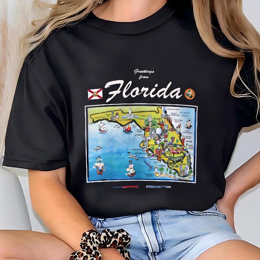 Florida State Map - Unisex Sweatshirt, Art Print, Sweatshirt, Hoodie, Shirt, Tshirt, Hoodie, Tee, Gift, Vintage Shirt, Unisex Sweatshirt T-shirt
