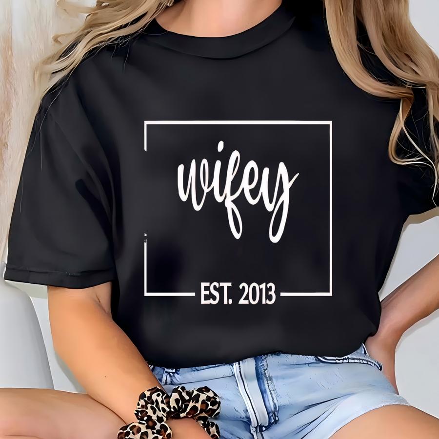 Wifey Est Tank Top: Personalized Engagement Gift, Honeymoon Shirt T-shirt