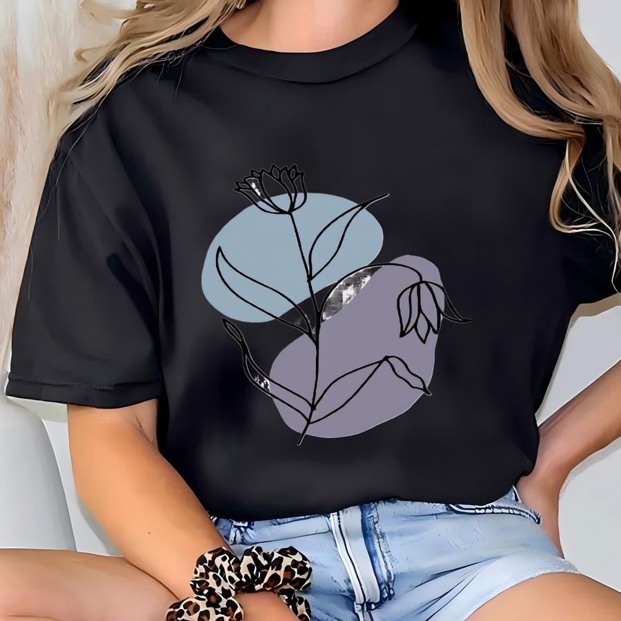 Boho Floral Shirt: Women's Wildflower Tee, Spring Fashion T-shirt