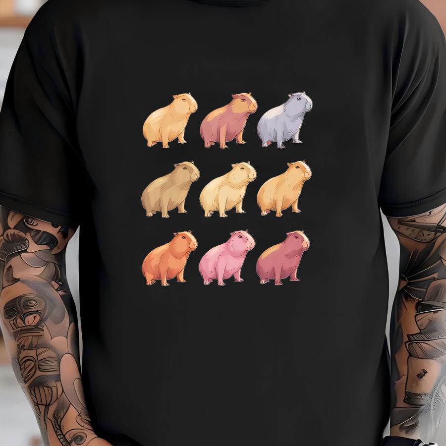 Cute Capybaras In A Row Baby Romper Sweatshirt, Cute Animal Baby Romper, Boho Style Bodysuit, Infant Clothing T-shirt