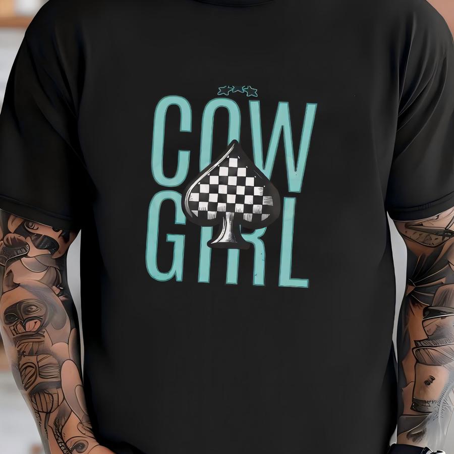 Cowgirl Checkered Spade Tee T-shirt