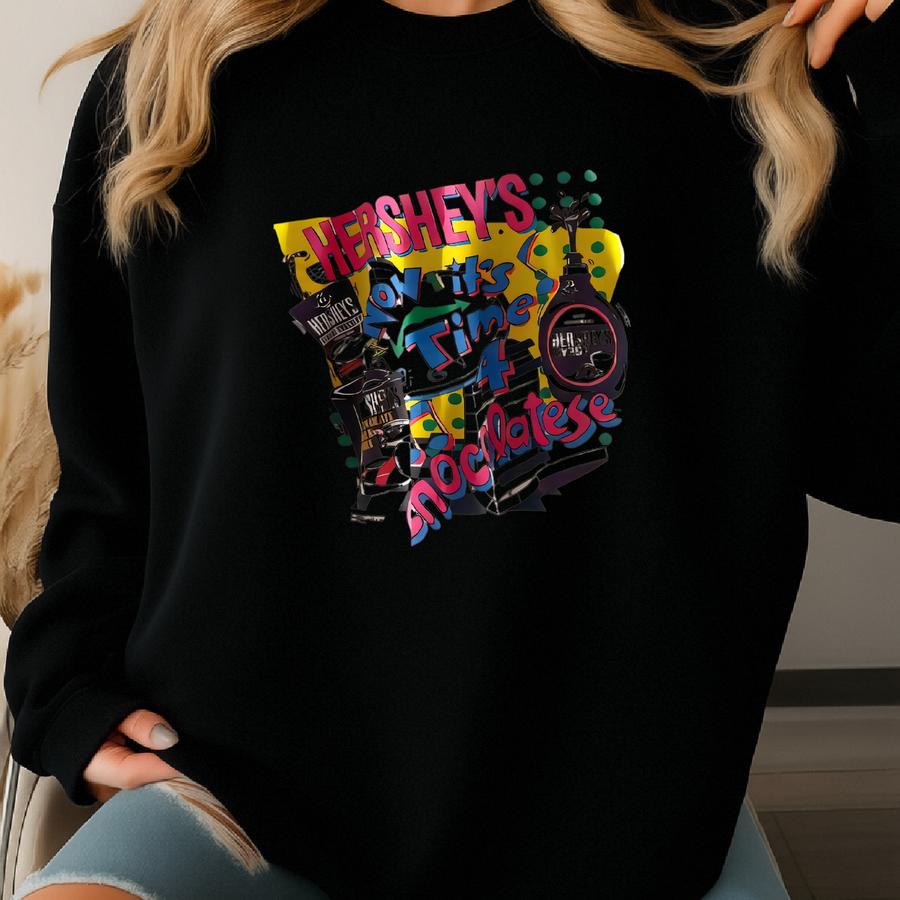 Vintage 1990’s Single Stitch Hershey’s “now It’s Time 4 Chocolatese” T-shirt - Small Sweatshirt