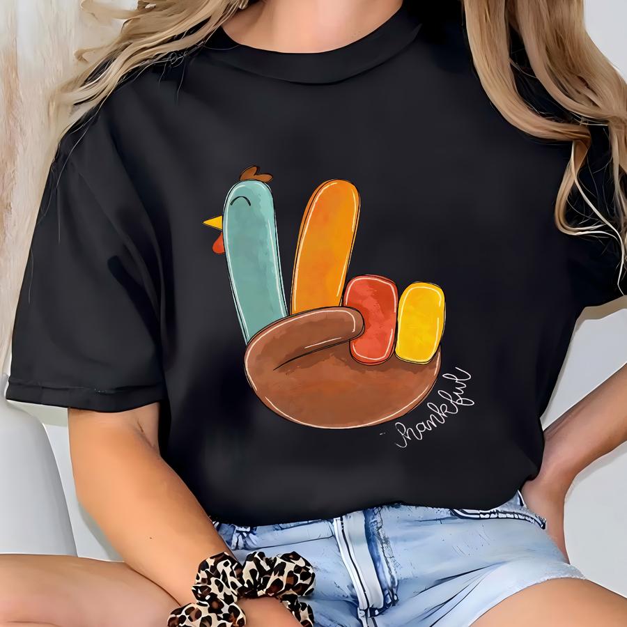 Peace Sign Turkey, Retro Thanksgiving Turkey Shirt, O Thanksgiving Sweatshirt, Gift For Thanksgiving, Happy Thanksgiving Shirt T-shirt