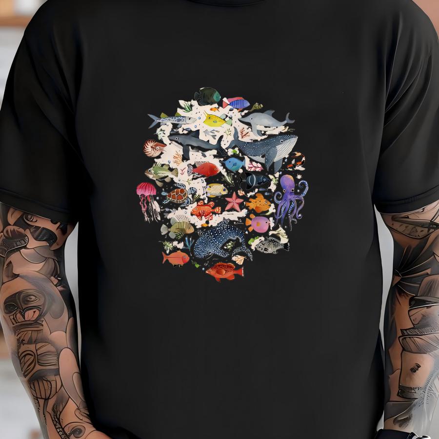 Under The Sea Romper Sweatshirt, Ocean World Baby Bodysuit, Spsuit Baby Bodysuit, Cute Ocean Creatures , Gift Boys And Girls T-shirt