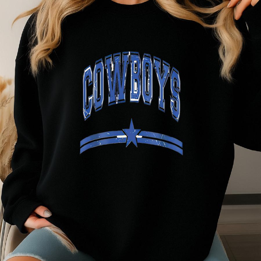 Original Vintage Cowboys Crop Top, Distressed Cowboys Shirt, , Cowboys Western, Cowgirls, Retro Cowboys, Cow Boy, Gift For Her Sweatshirt